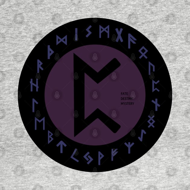 Purple Perdhro Elder Futhark Rune Symbol by DepicSpirit